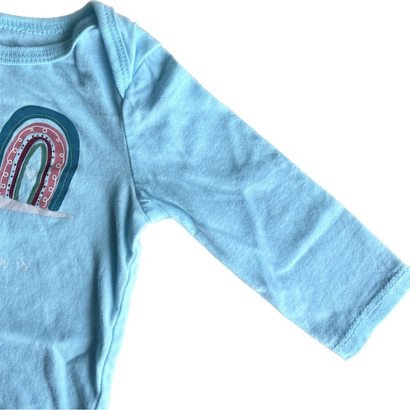 🍓4/$15🍓 George • Baby Blue Long Sleeve Onesie with Rainbows Print - Picture 7 of 8